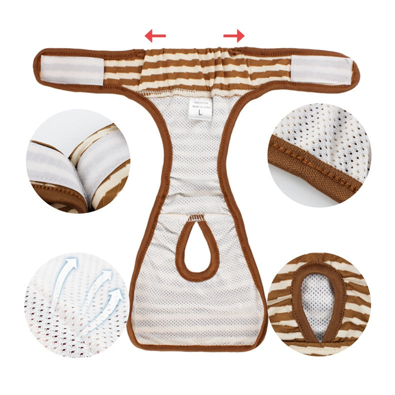 Female Dog Shorts Panties Menstruation Underwear Briefs Jumpsuit Pet Physiological Pant Diaper Sanitary Washable