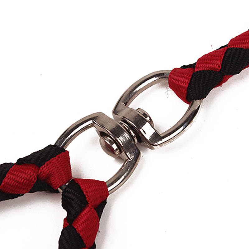 2 Way Braided Nylon Dual Dog Leash Double Lead Rope Strong Pet Leash Walking Running Leads For Couplers With Soft Padded Handle
