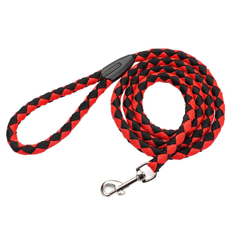 2 Way Braided Nylon Dual Dog Leash Double Lead Rope Strong Pet Leash Walking Running Leads For Couplers With Soft Padded Handle