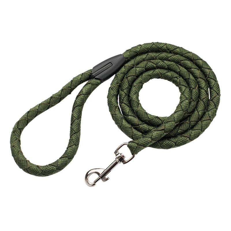 2 Way Braided Nylon Dual Dog Leash Double Lead Rope Strong Pet Leash Walking Running Leads For Couplers With Soft Padded Handle